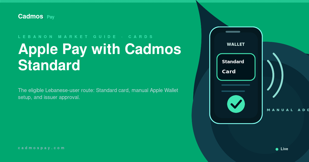 Ajout d’une carte Cadmos Standard à Apple Wallet sur un iPhone au Liban